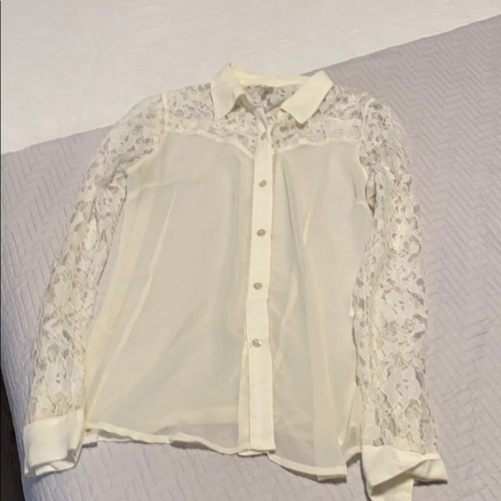 Lace button up shirt